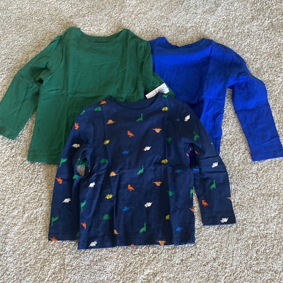 NWT Dinosaur Kids Long Sleeve Tees - Blue and Green with Dinosaur 3 shirts - Picture 6 of 10